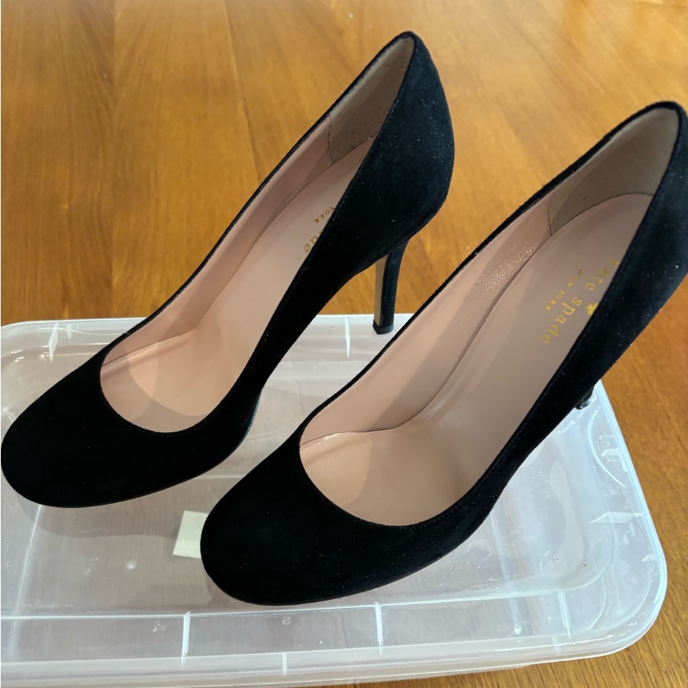 Black suede Kate spade heels